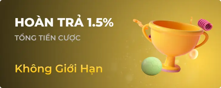 Chương trình Hoàn Trả 1.5% Không Giới Hạn tại keo nha cai bet88